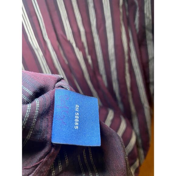 Burgundy Striped Button-Up Shirt - Men's XL - Excellent! - Picture 12 of 12